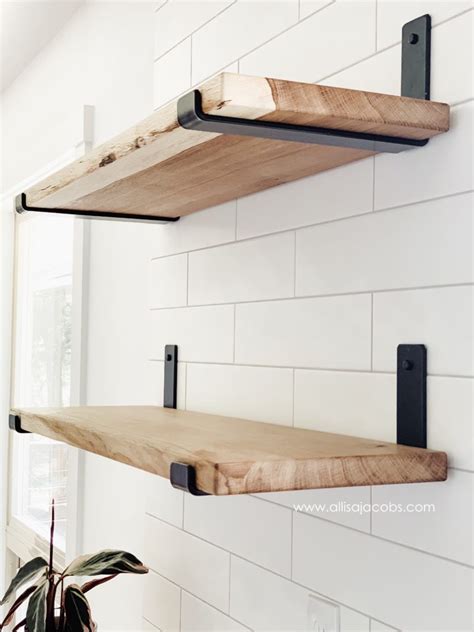 Wood Wall Shelf With Brackets 